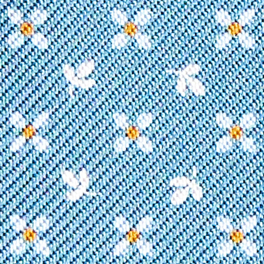 POWDER BLUE LEATHER AND SILK CREDIT CARD HOLDER