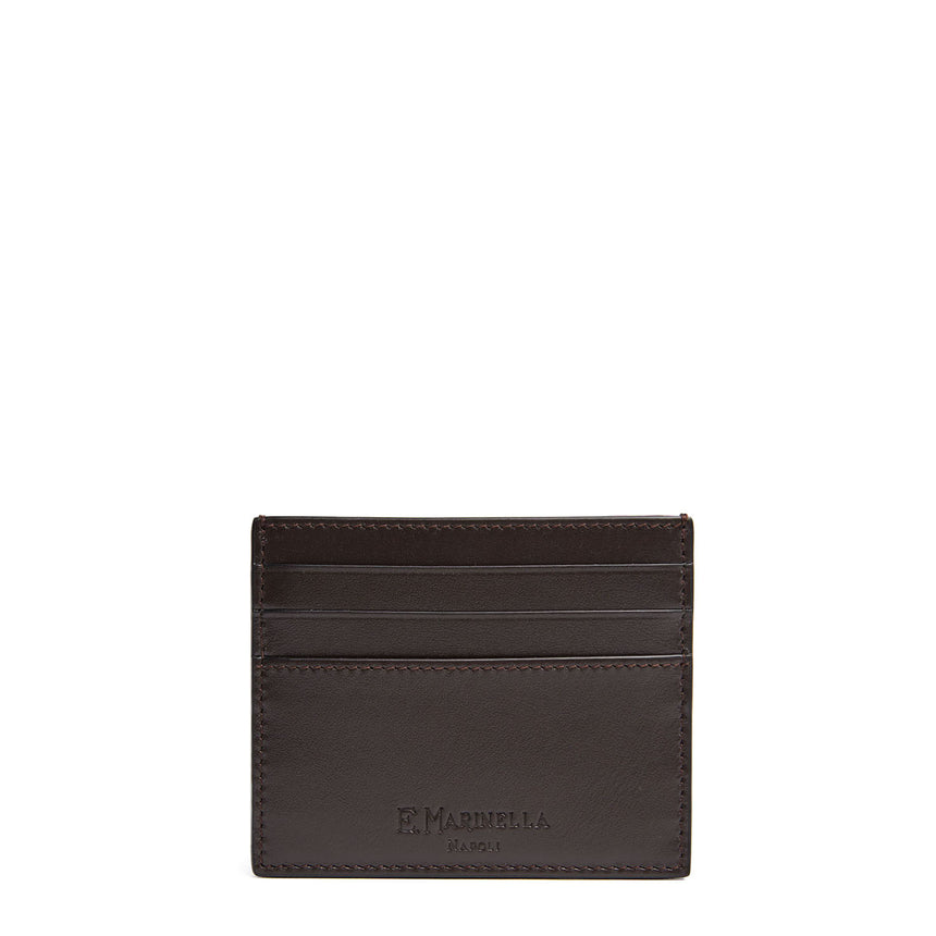 DARK BROWN LEATHER CREDIT CARD HOLDER