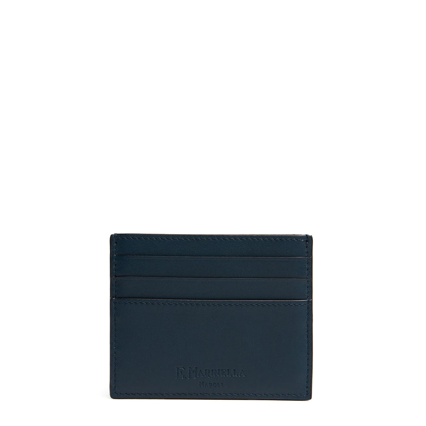 PORTACARTE DI CREDITO BLU SCURO IN PELLE