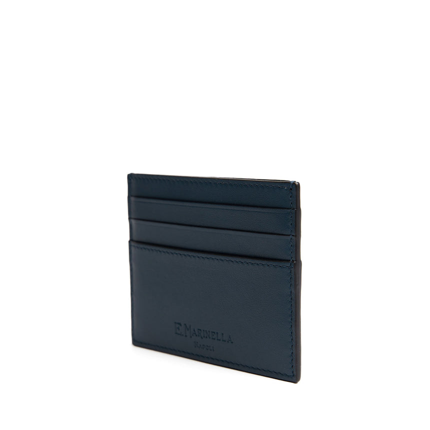 PORTACARTE DI CREDITO BLU SCURO IN PELLE