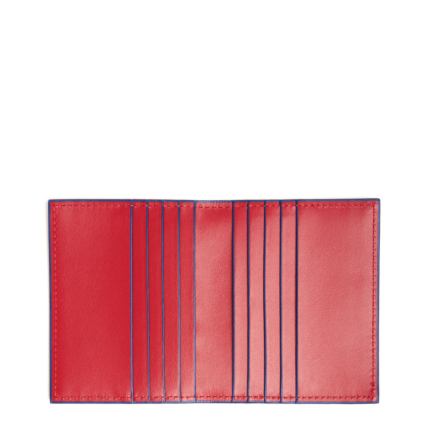 RED LEATHER FOLDING CARD HOLDER