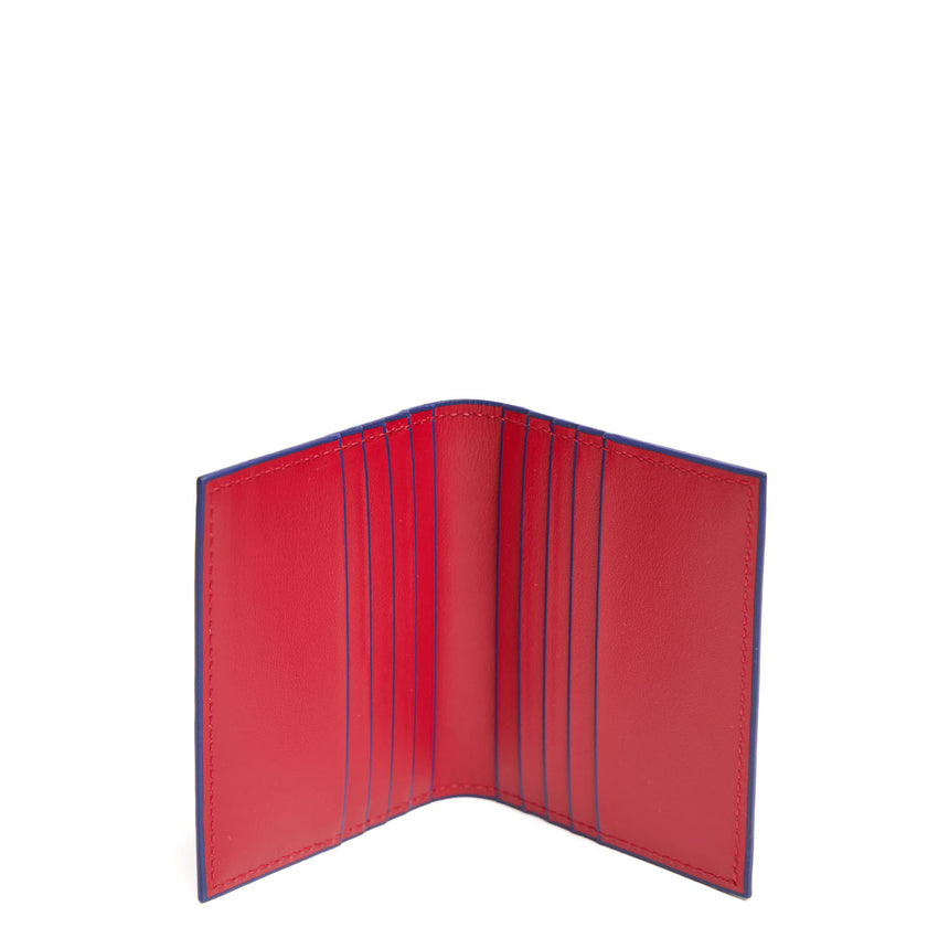 RED LEATHER FOLDING CARD HOLDER