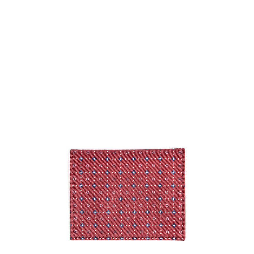 BURGUNDY LEATHER FOLDING CARD HOLDER