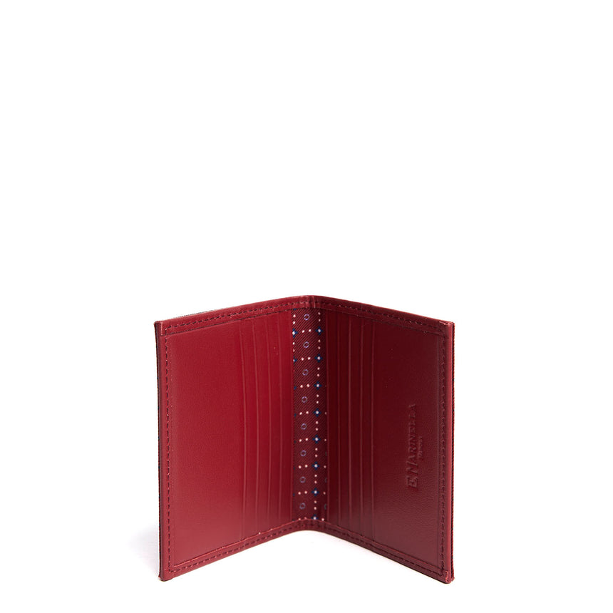 BURGUNDY LEATHER FOLDING CARD HOLDER