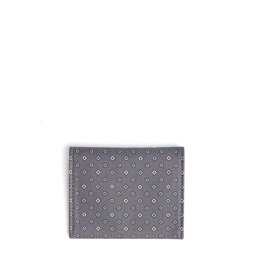 DARK GREY LEATHER FOLDING CARD HOLDER