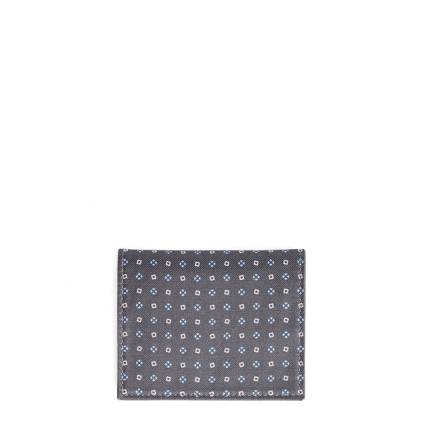 DARK GREY LEATHER FOLDING CARD HOLDER