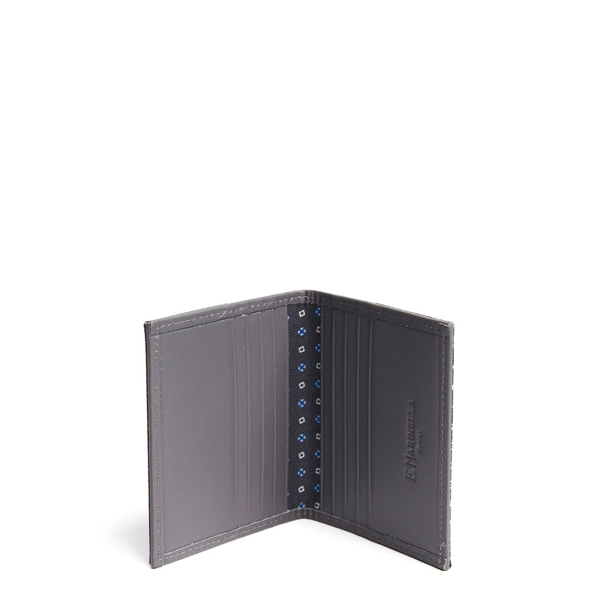 DARK GREY LEATHER FOLDING CARD HOLDER