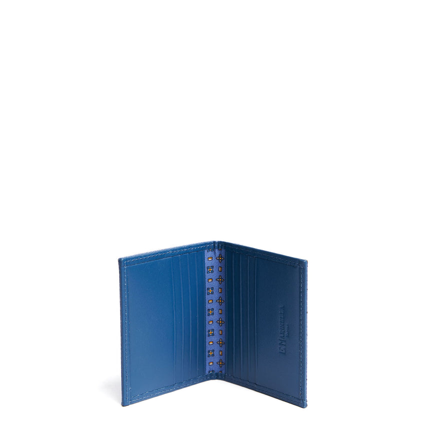 POWDER BLUE LEATHER FOLDING CARD HOLDER