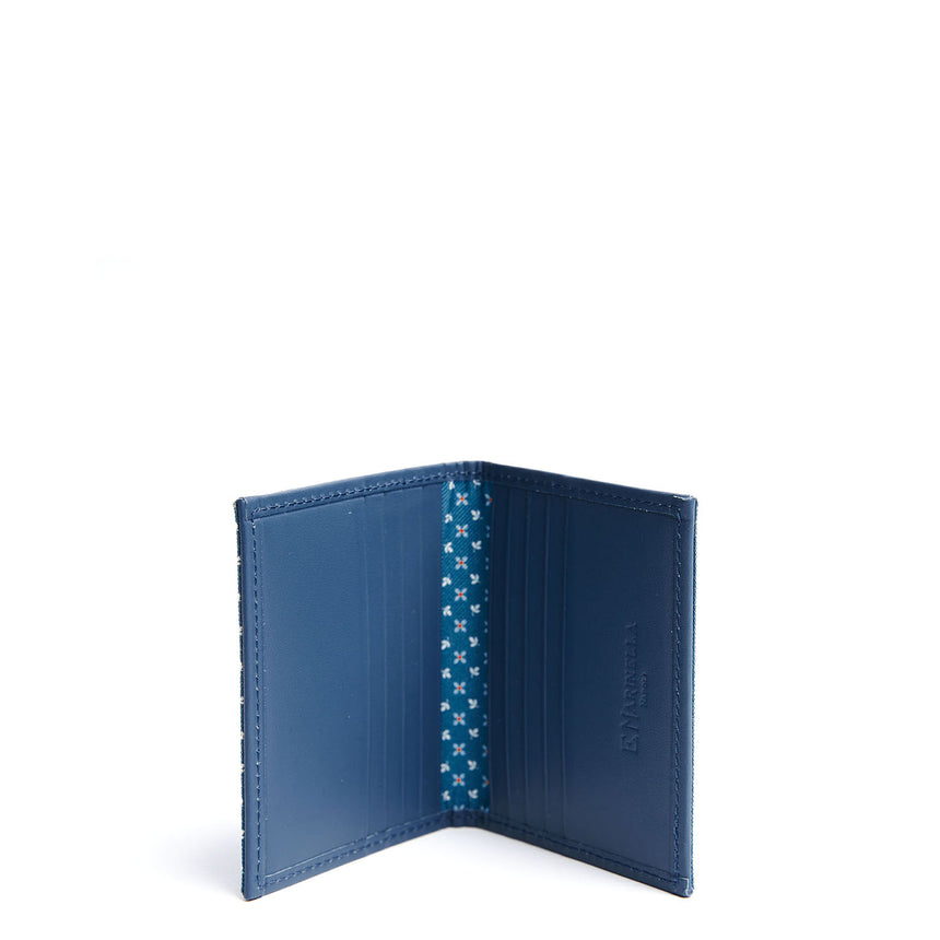POWDER BLUE LEATHER FOLDING CARD HOLDER