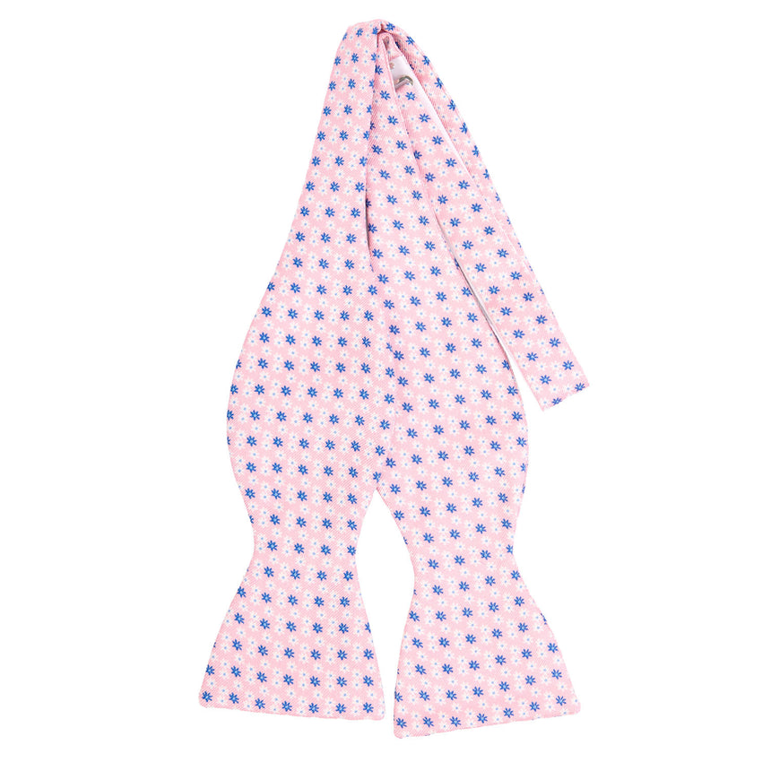 PAPILLON DA ANNODARE IN SETA STAMPATA ROSA