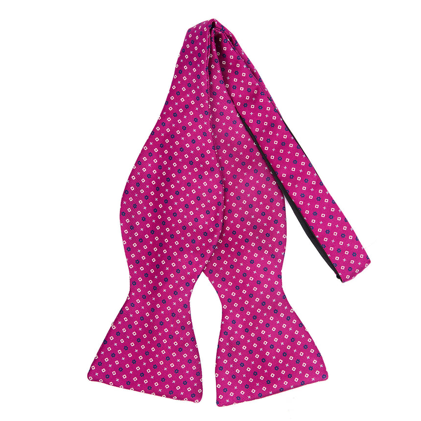 PAPILLON DA ANNODARE IN SETA STAMPATA FUCSIA