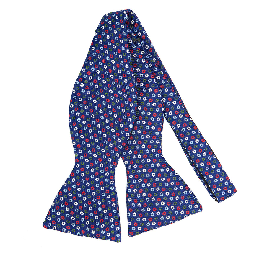 PAPILLON DA ANNODARE IN SETA STAMPATA BLUETTE