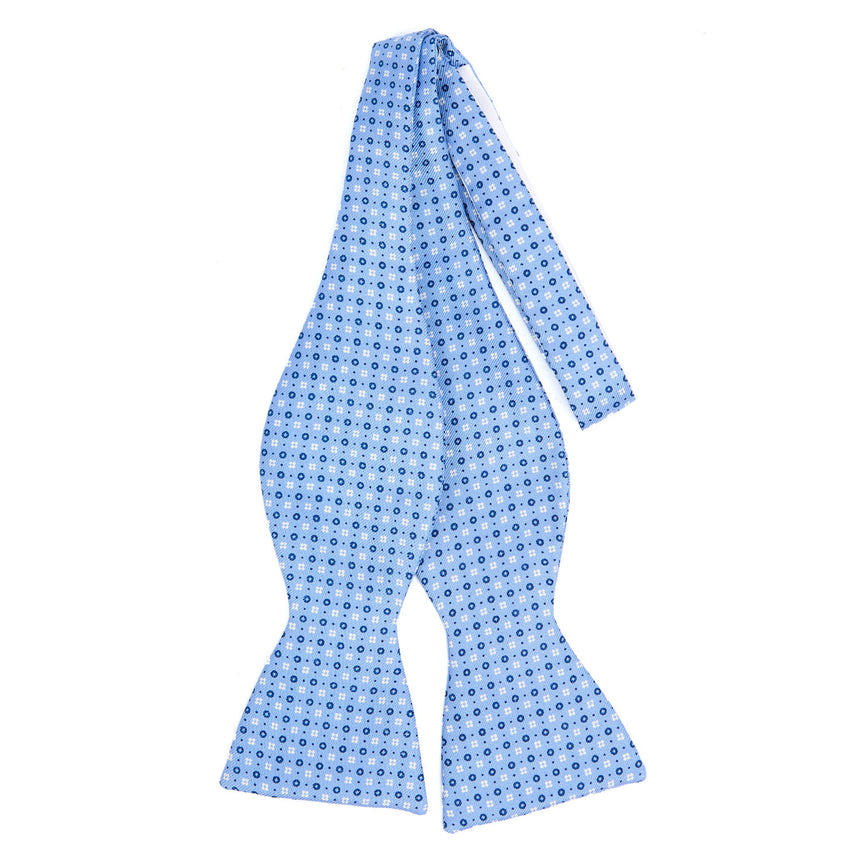 PAPILLON DA ANNODARE IN SETA STAMPATA AZZURRO