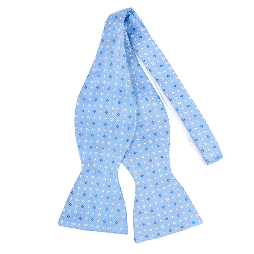 PAPILLON DA ANNODARE IN SETA STAMPATA AZZURRO