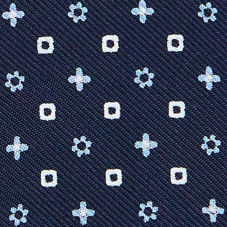 PAPILLON DA ANNODARE IN SETA STAMPATA BLU SCURO