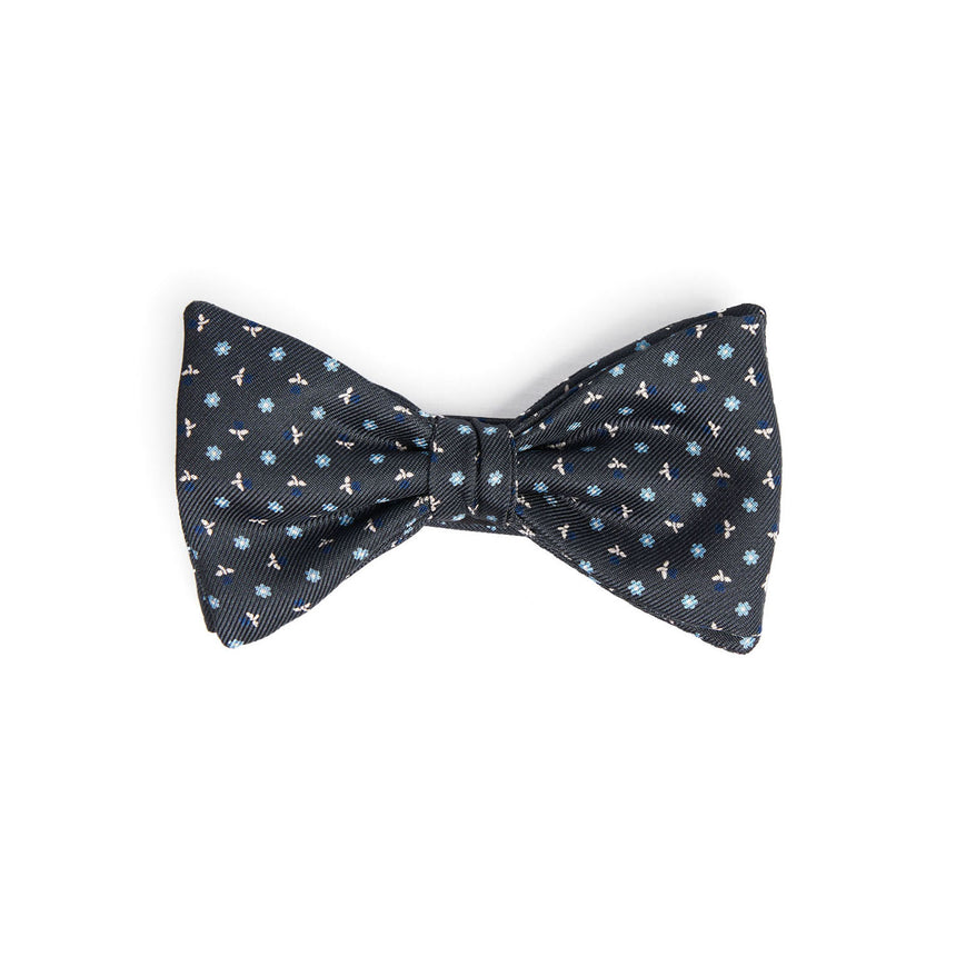 PAPILLON ANNODATO IN SETA GRIGIO SCURO