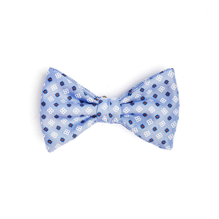 PAPILLON ANNODATO IN SETA AZZURRA