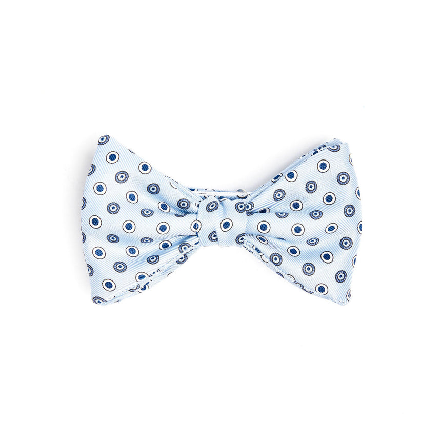 PAPILLON ANNODATO IN SETA AZZURRA