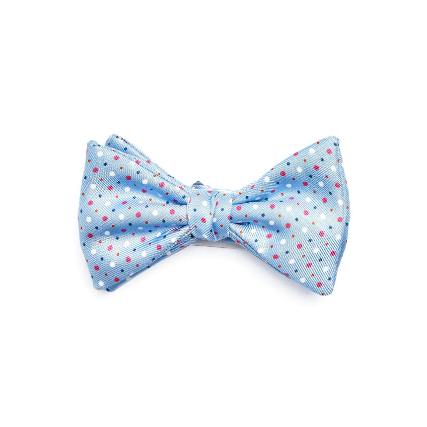 PAPILLON ANNODATO IN SETA AZZURRO