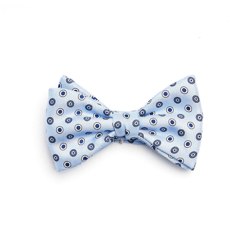 PAPILLON ANNODATO IN SETA AZZURRO