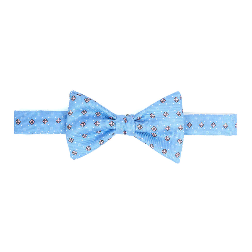 LIGHT BLUE PRE-KNOTTED PRINTED SILK BOWTIE