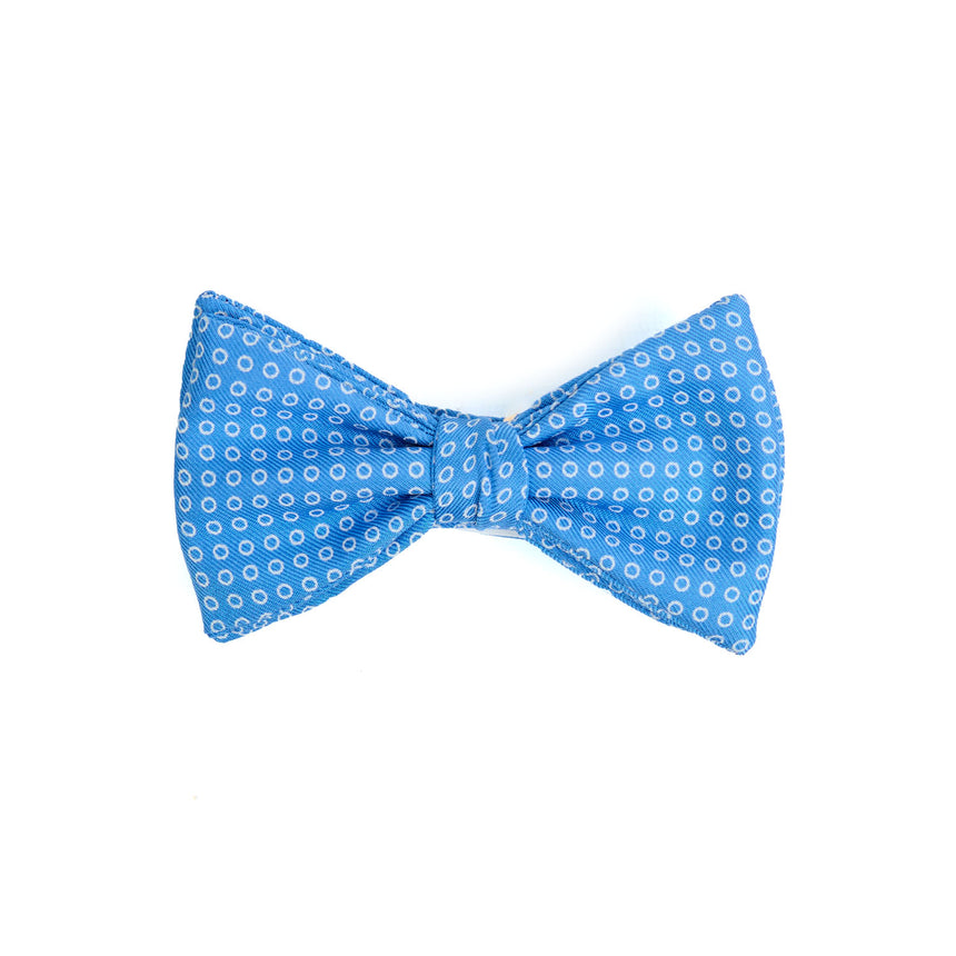 LIGHT BLUE PRE-KNOTTED PRINTED SILK BOWTIE