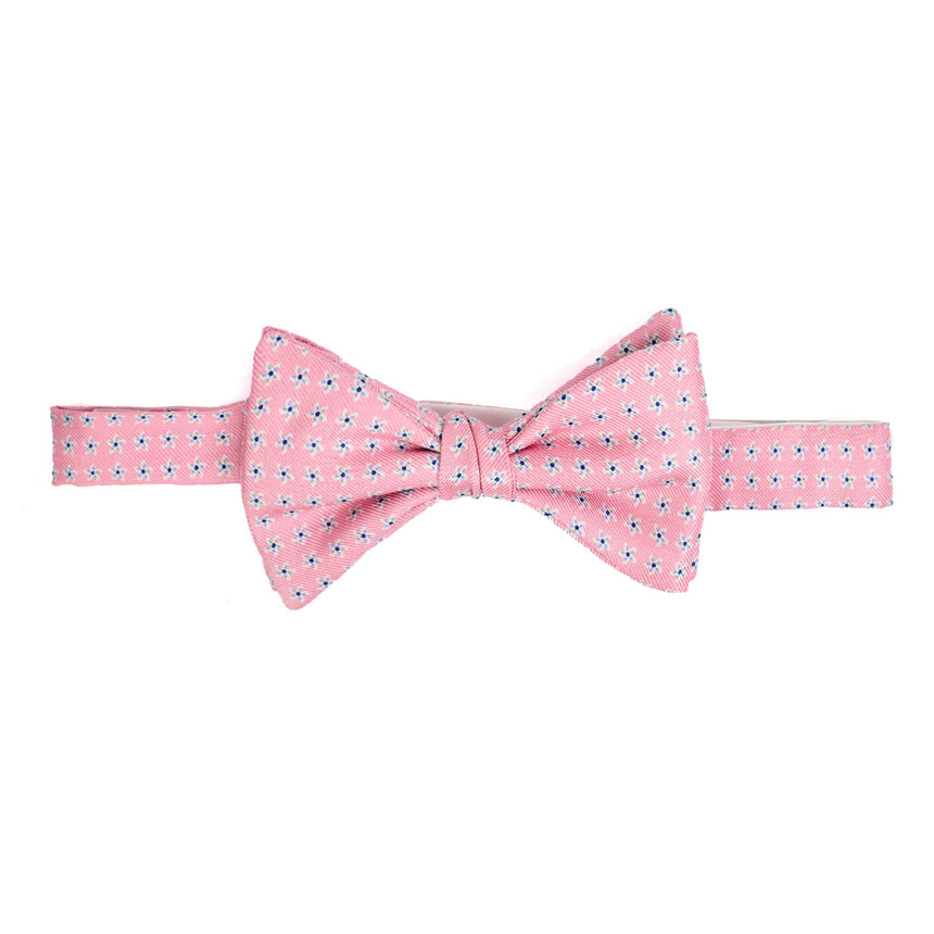 PINK PRE-KNOTTED PRINTED SILK BOWTIE