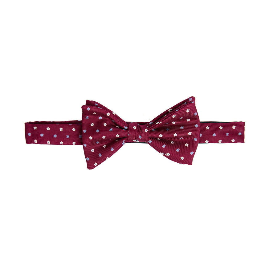FUCHSIA PRE-KNOTTED PRINTED SILK BOWTIE