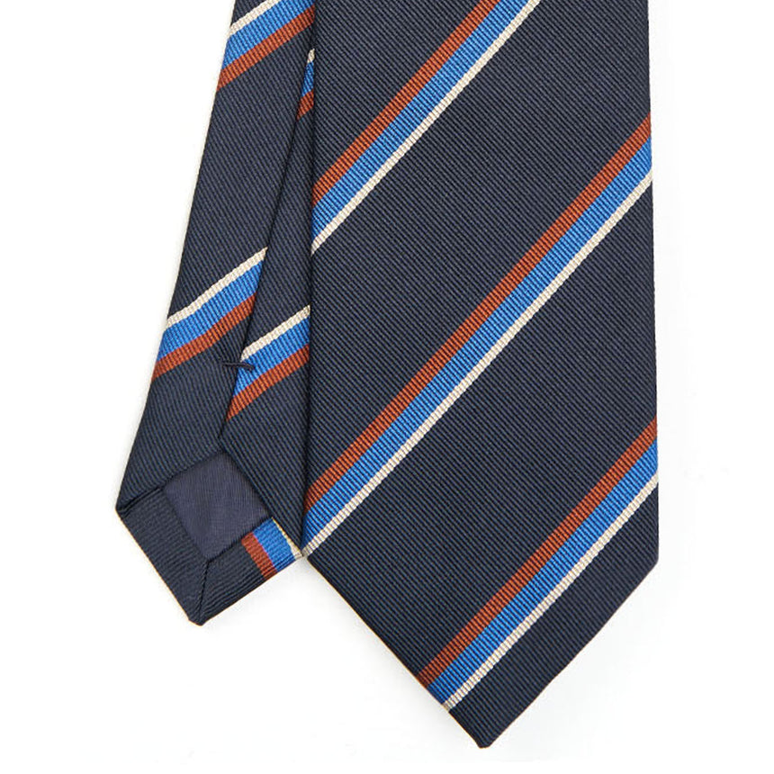 DARK BLUE REGIMENTAL JACQUARD SILK TIE