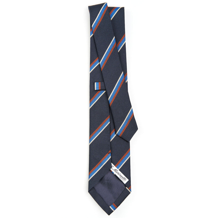 DARK BLUE REGIMENTAL JACQUARD SILK TIE