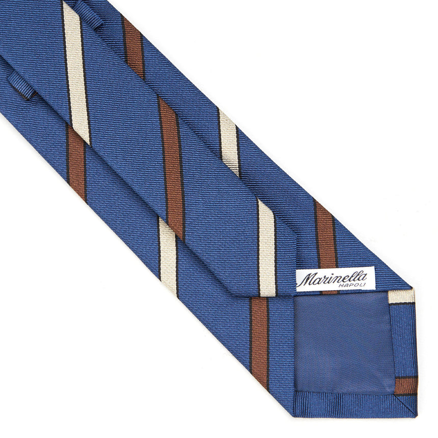 BLUE REGIMENTAL JACQUARD SILK TIE