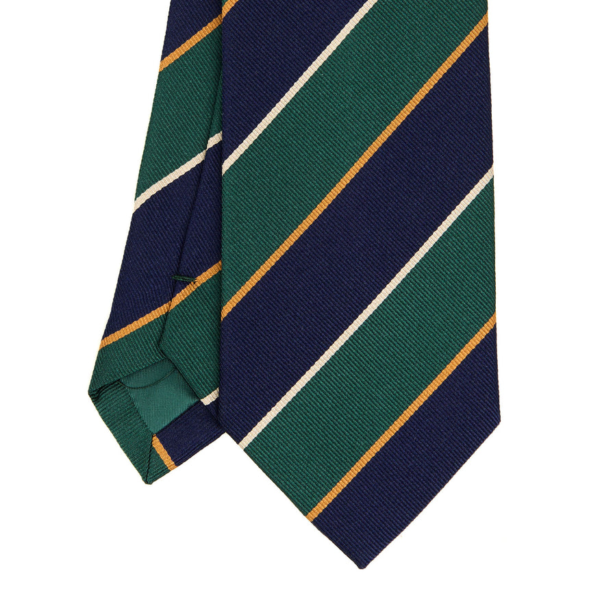 DARK BLUE REGIMENTAL JACQUARD SILK TIE