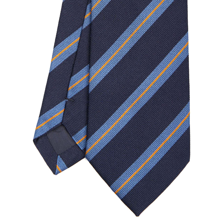 DARK BLUE REGIMENTAL JACQUARD SILK TIE