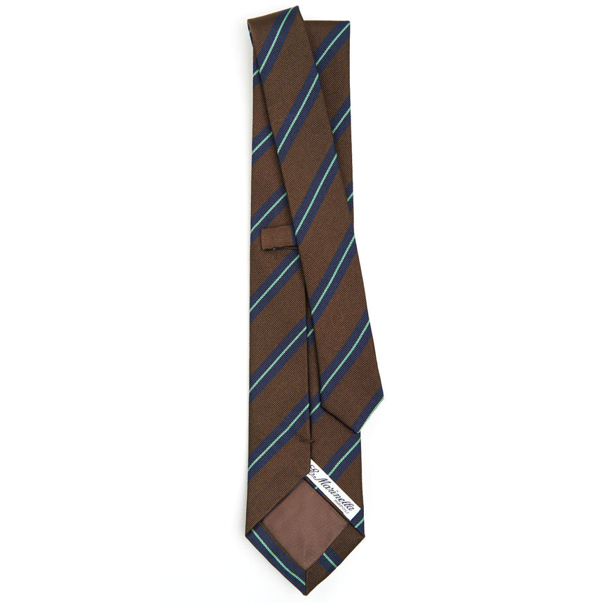 DARK BROWN REGIMENTAL JACQUARD SILK TIE