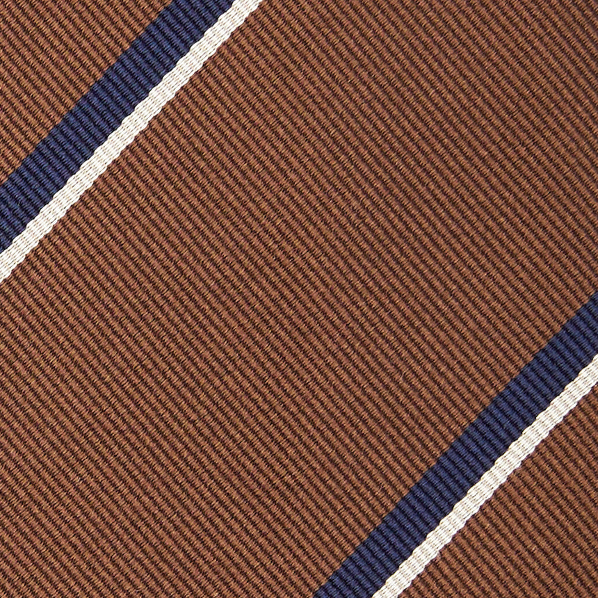 DARK BROWN REGIMENTAL JACQUARD SILK TIE