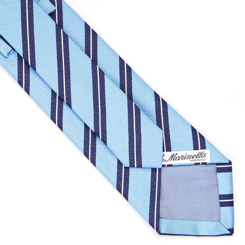 LIGHT BLUE REGIMENTAL JACQUARD SILK TIE