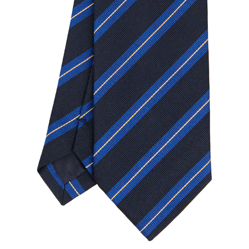 DARK BLUE REGIMENTAL JACQUARD SILK TIE