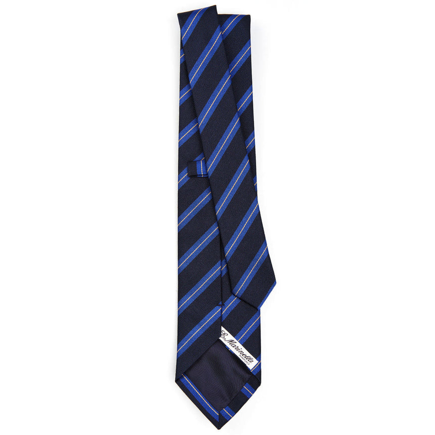 DARK BLUE REGIMENTAL JACQUARD SILK TIE