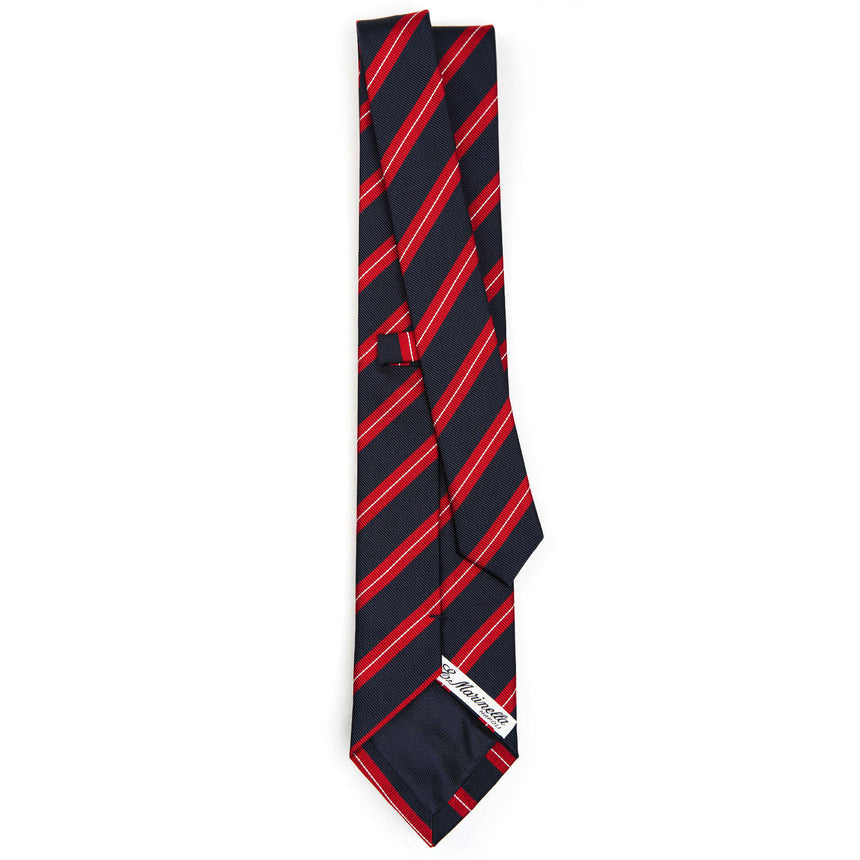 DARK BLUE REGIMENTAL JACQUARD SILK TIE