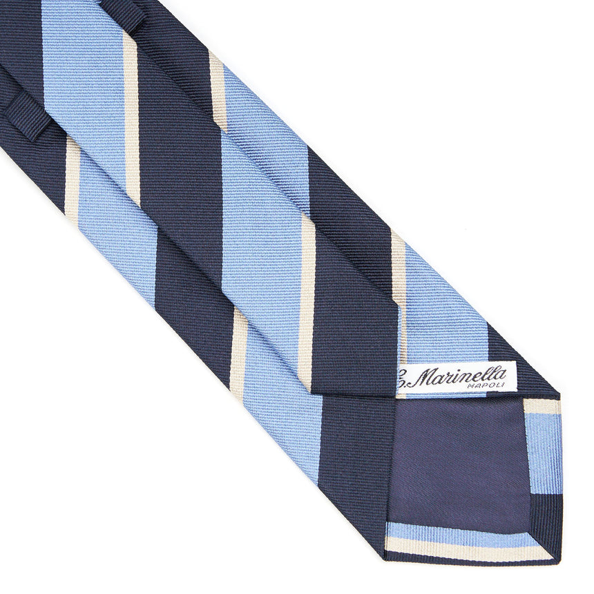 DARK BLUE REGIMENTAL JACQUARD SILK TIE