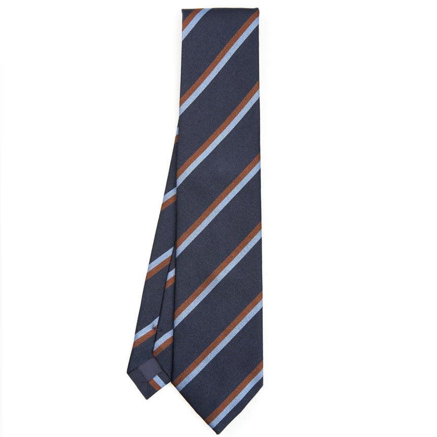 DARK BLUE REGIMENTAL JACQUARD SILK TIE