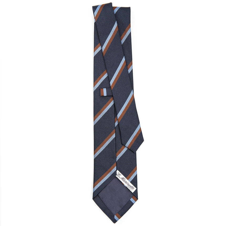 DARK BLUE REGIMENTAL JACQUARD SILK TIE
