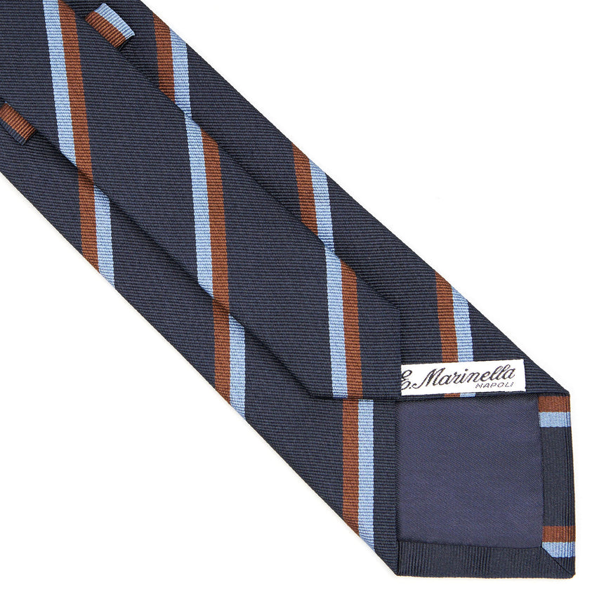 DARK BLUE REGIMENTAL JACQUARD SILK TIE