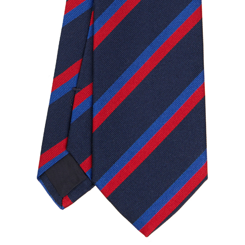 DARK BLUE REGIMENTAL JACQUARD SILK TIE