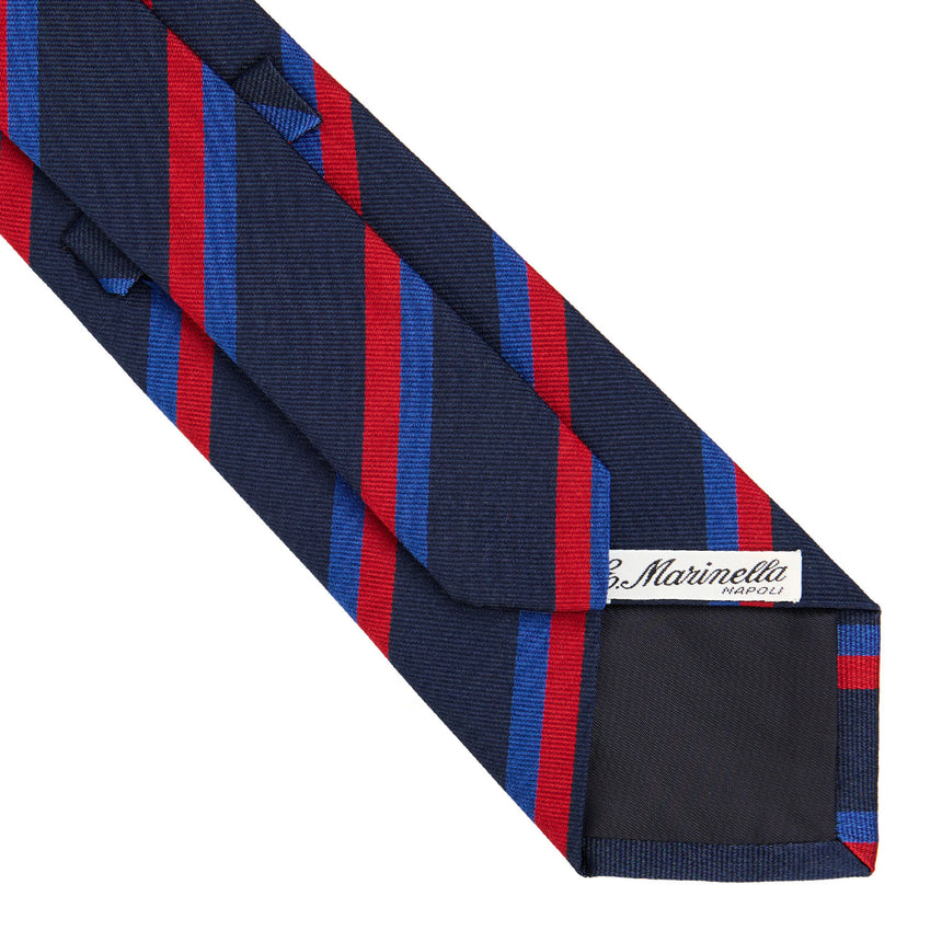 DARK BLUE REGIMENTAL JACQUARD SILK TIE