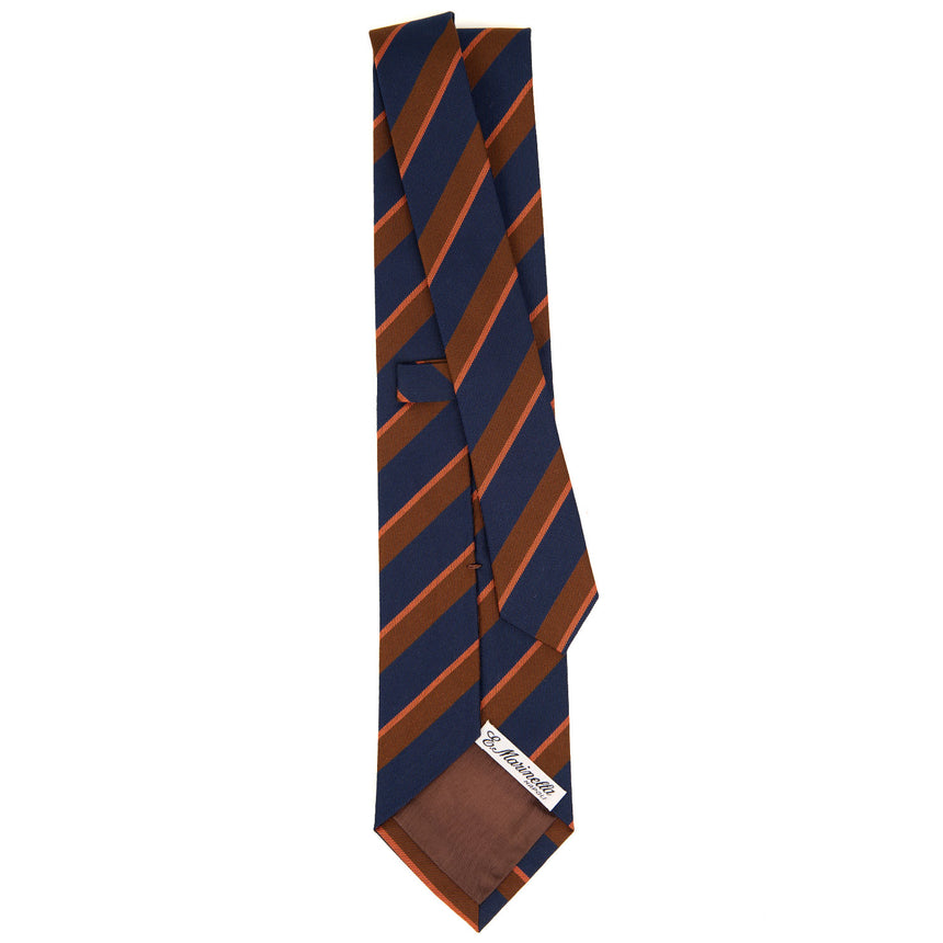 BROWN REGIMENTAL JACQUARD SILK TIE