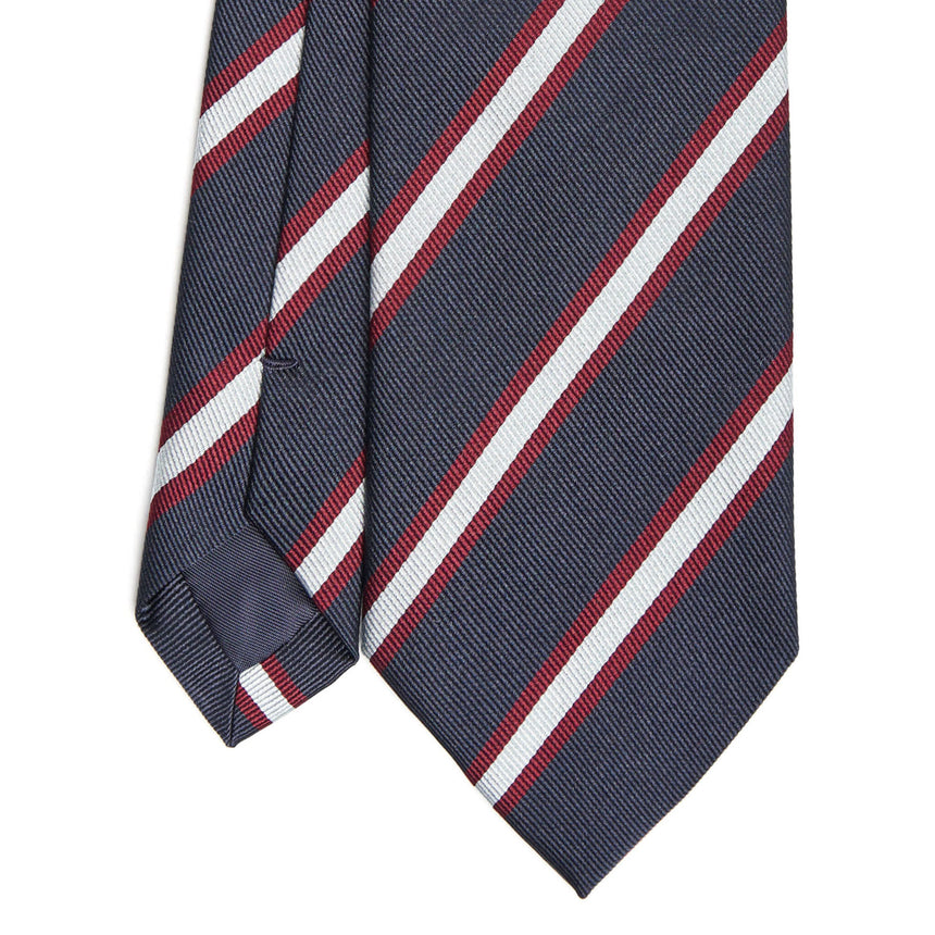 DARK BLUE REGIMENTAL JACQUARD SILK TIE