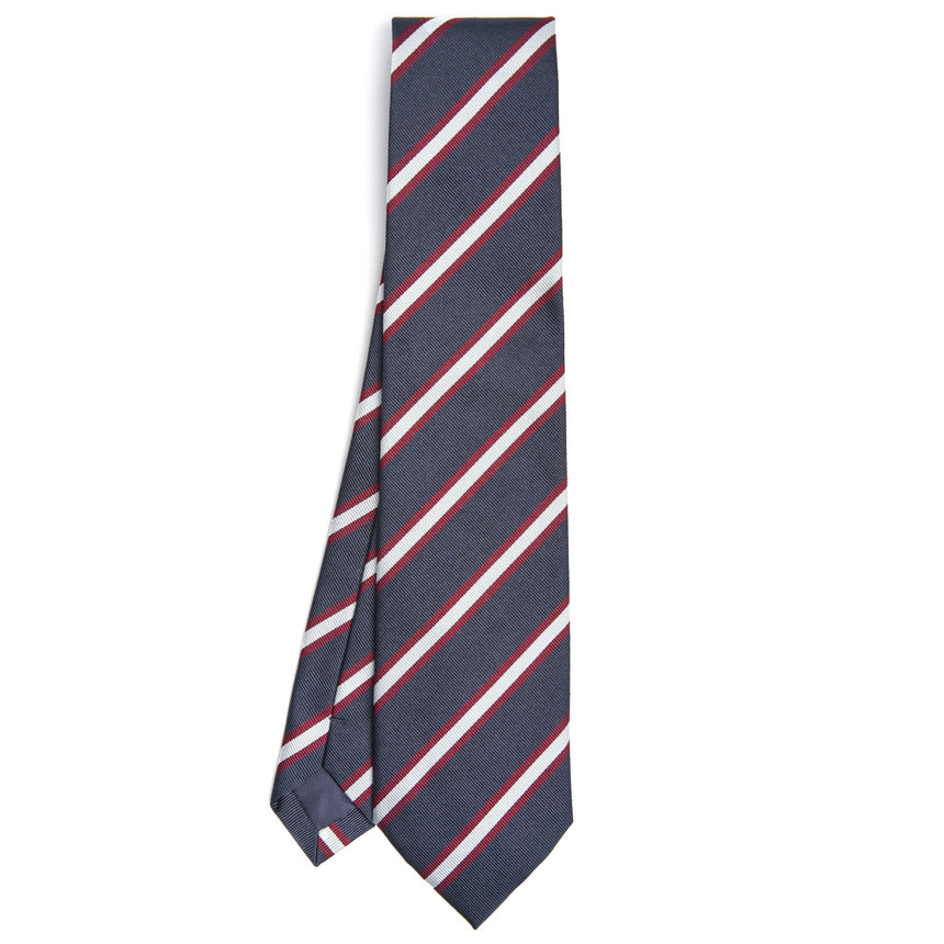 DARK BLUE REGIMENTAL JACQUARD SILK TIE