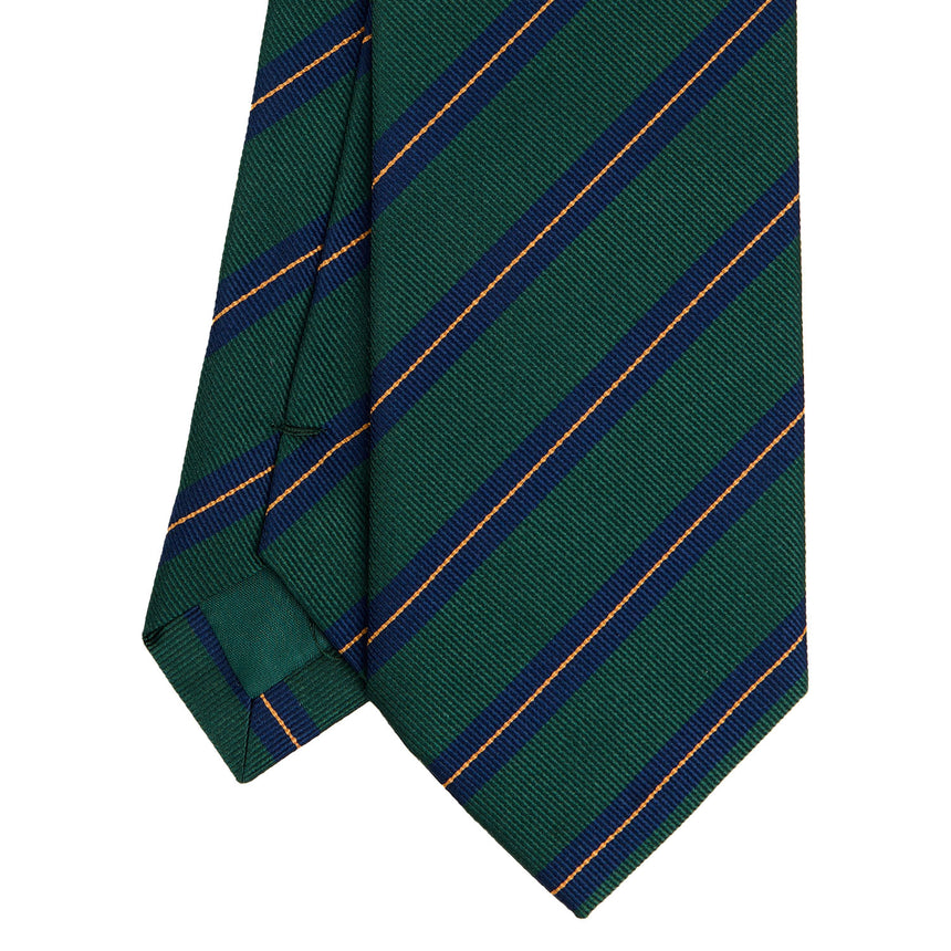 CRAVATTA REGIMENTAL IN SETA JACQUARD VERDE SCURO