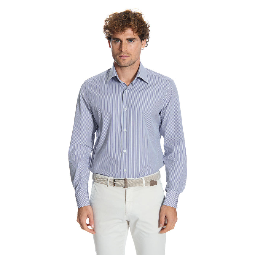CAMICIA CLASSICA RIGHE BIANCO E BLU REGULAR